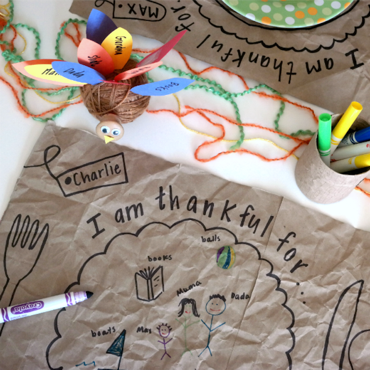 DIY Thankful Paper Bag Placemats CRAFT